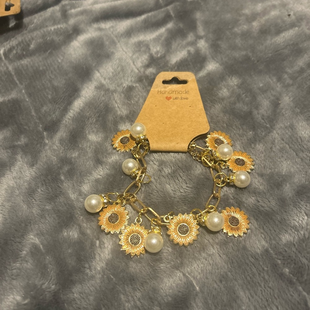Gold Sunflower Bracelet
